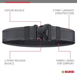 Bianchi Accumold 7200 Black Nylon Duty Belt (Waist Size Large 40-46)