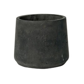 Petite Black Planter 6" H x 7" - Black Washed Fiberstone Indoor and Outdoor Flower Pot - by Pottery Pots