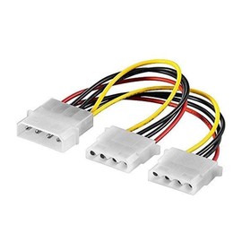 RUITEXUN Molex Splitter Power Cable, LP4 4-Pin Male to 2 x 4-Pin Female D-Type Plug Y Splitter IDE PSU Power Cable Adapter for Computer Hard Disk and Cooling Fan