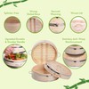 Dumpling Bamboo Steamer 10 Inch 2 Tier Wooden Basket With