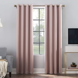 Sun Zero Oslo Theater Grade Extreme Total Blackout Grommet Curtain Panel, 52" x 84", Blush Pink