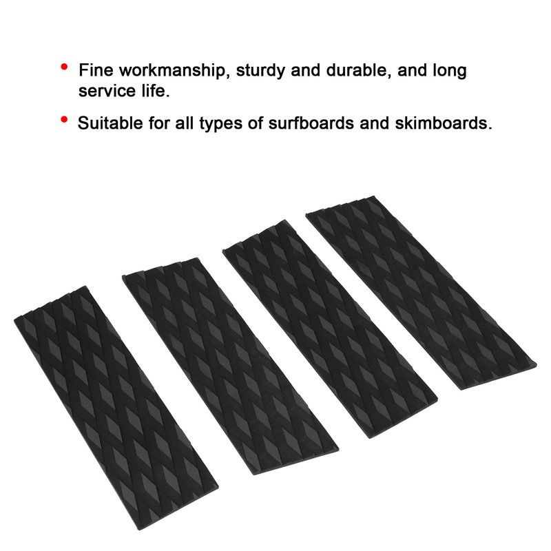 4pcs EVA Surfboard Deck Traction Pads Non Slip Surf Deck