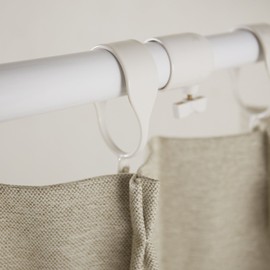 Heian Shindo RWO-42 Large Curtain Ring, For Tension Rod Jack Type, Inner Diameter 1.7 inches (42 mm), White, 5 Pieces per Set