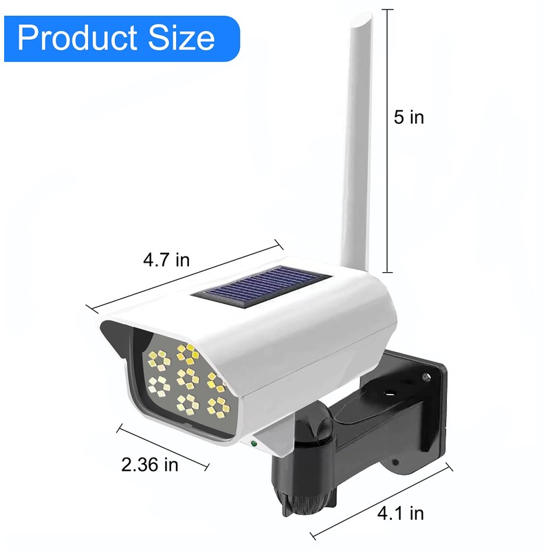 Solar Powered Fake Security Camera, Dummy Simulated CCTV Surveillance System