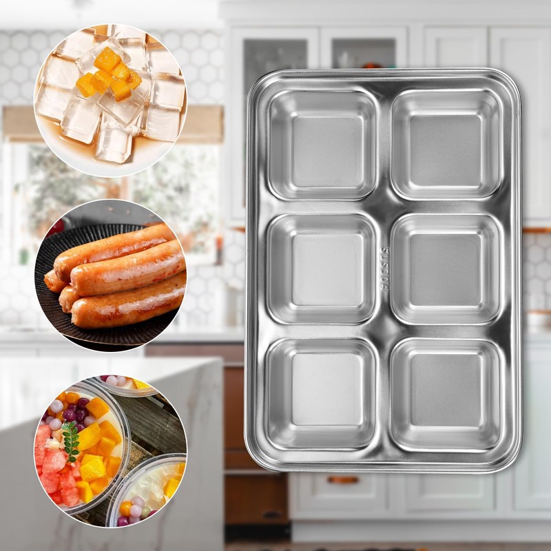 Adorila Stainless Steel Ice Cube Trays, Ice Cube Container with