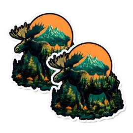 Moose Magnet 4 inch 2 Pack Vinyl for Fun Cute Souvenir Gift Refrigerator Fridge Dishwasher ID44999