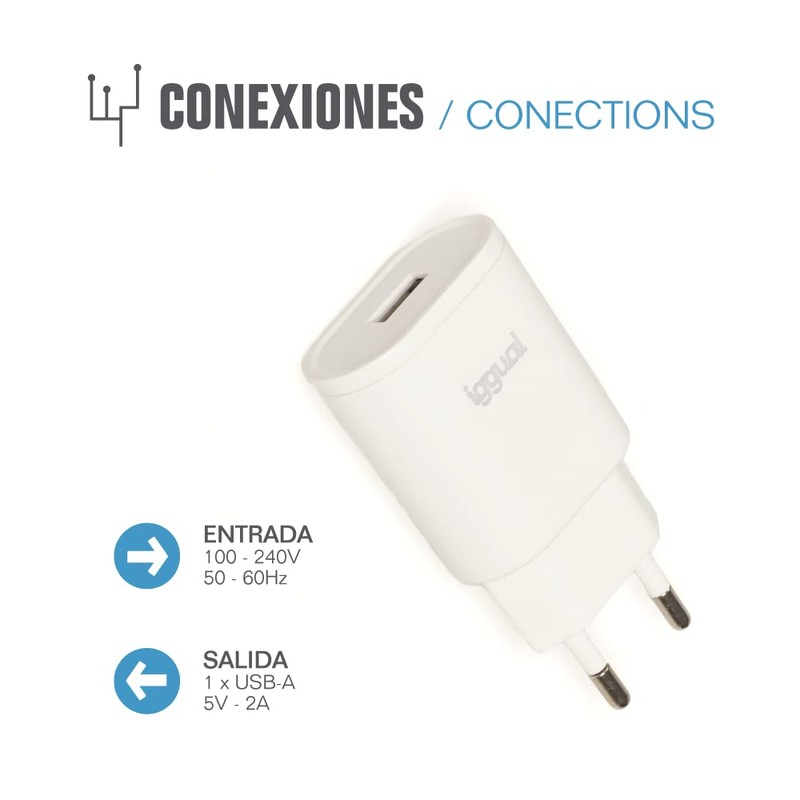 iggual - Wall Charger | USB Input 5V/2A (10W) |