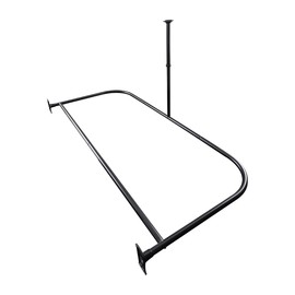 Utopia Alley Adjustable 72-Inch Double Shower Curtain Rods - Rust-Proof Aluminum with Rubber End Cap,Includes Shower liner and shower hook (Black)