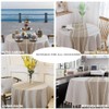 Nesrefyn Round Tablecloth 55 Inch (140cm) - Coffee Linen-Look Polyester