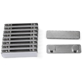 Applied Magnets® 10 Sets Strong Steel Name Badge Magnets - Magnetic Name Tag Holders with 2 Neodymium Magnets