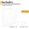 ROUFA 4Pcs Clear Acrylic Shelf Dividers, Adjustable Closet Organizer Fit