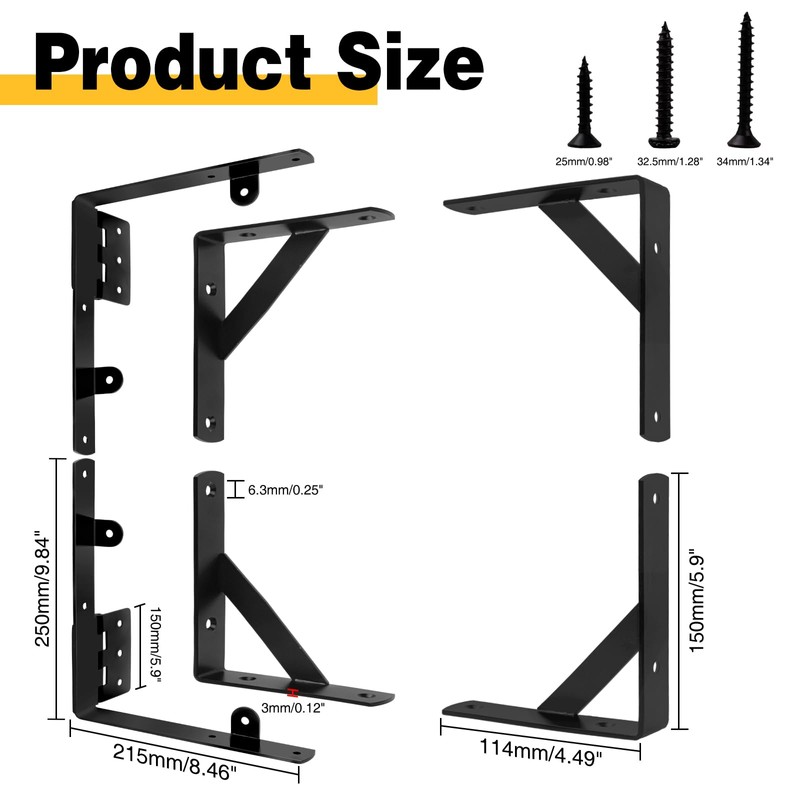 Anti Sag Gate Kit, 2 Set Gate Corner Brace Bracket,Heavy