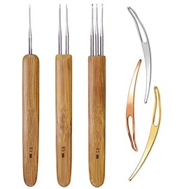 6 Pieces Dreadlock Crochet Hook Set Including Dreadlocks Crochet Hair Weaving Needle Tool 1 Pieces 1 Hook + 1 Pieces 2 Hooks + 1 Pieces 3 Hooks + 3 Pieces Hair Braid Craft Locking (0.5mm)