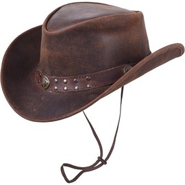 Lifting Gear Leather Cowboy Hat for Men Women Lightweight Handcrafted Western Shapeable Wide Brim | Western Hats for Men (US, Alpha, X-Large, Reddish Bull)