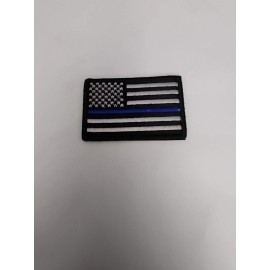 HOOK LOOP Fastener Morale  PATCH US Flag USA Thin Blue Line Police 2 Piece