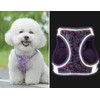 KocaPlye Small Dog Harness Purple Flowers No Pull Reflective Step