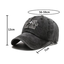 Vellsenne Baseball Cap for Men Women Birthday Gifts for 40 Year Old Men Women Black