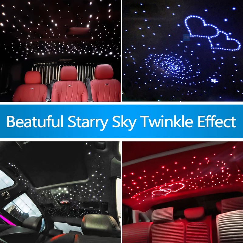 ATOKEE Starlight Headliner Kit, 10W Twinkle Fiber Optic Lights for