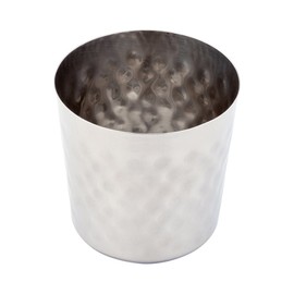 Met Lux 3.4 Inch French Fry Cup, 1 Hammered French Fry Holder - Mirrored Finish, Durable, Stainless Steel Fry Cup, For Serving Chips, Onion Rings, Tater Tots, or Vegetables - Restaurantware