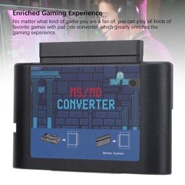 For Retron Mega Drive Genesi Converter, MS to MD Game Card Adapter Converter For Retron 5 3 2 For Mega Drive For Genesis (Black)