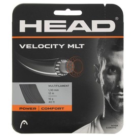 Head Velocity MLT Tennis Racket String 40' Set Multifilament Racquet String - Black, 16 Gauge