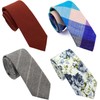 ZENXUS Cotton Skinny Ties for Men, 2.5 inch Slim Casual