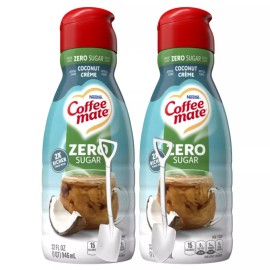 Coffee-mate CoffeeMate Zero Sugar Coconut Crème Coffee Creamer 32 oz 2 pack w/ Shovel Spoons