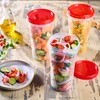 PLASTICPRO 12 Pack Twist Cap Food Storage Containers with Red