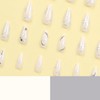 24 Pcs Almond Press on Nails Medium French Tip Fake
