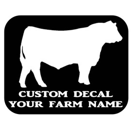 Custom Bull Decal Sticker 6" OS 266 cattle cow hereford angus beef