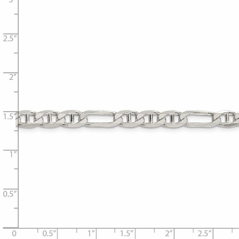 Solid 925 Sterling Silver 5.5mm Figaro Anchor Mariner Chain Necklace