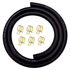 NEW DAFU Juego de línea de combustible trenzada de nailon NBR de 3/8 pulgadas, 10 mm, 5 pies + 6 abrazaderas de manguera de identificación de 9/16 pulgadas, para motocicleta, Kawasaki Kohler Briggs Stratton, motores pequeños, barcos marinos, gasolina dié