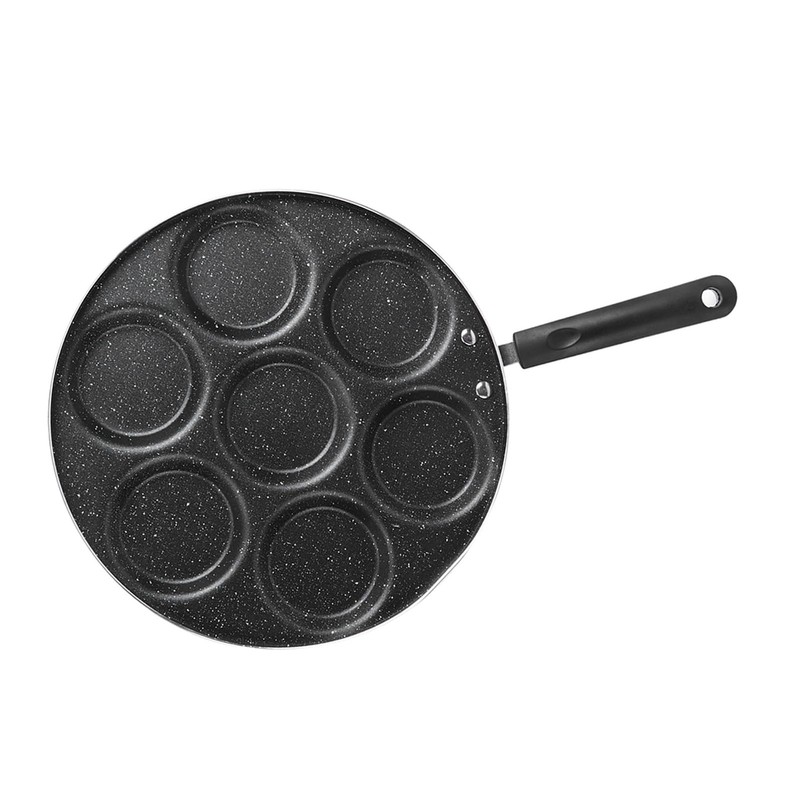 Hyuduo Aebleskiver Pan with 7 Holes, Non Stick Fried Eggs