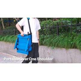 Height Adjustable High Back Stadium Seats 2 Pack Portable Bleacher Chairs Blue