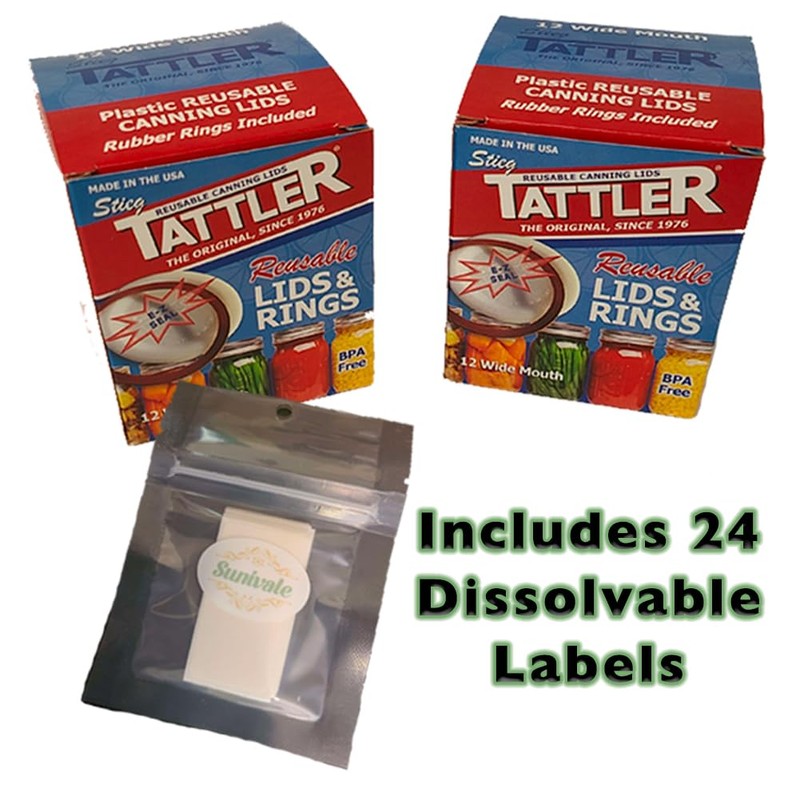 Reusable Canning Lids Bundle Includes 24 Wide Mouth Tattler Lids