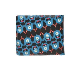 Herrengeldbörse mit Münzfach – Kompakte Geldbörse mit Kartenfächern, Doppelfach für Banknoten und transparentes Fenster – innen beige, außen mit gemustertem Aufdruck, mehrfarbig, L, Modern