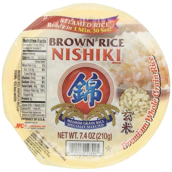 Nishiki Cooked Brown Rice, 7.4-Ounces (Pack of 6)