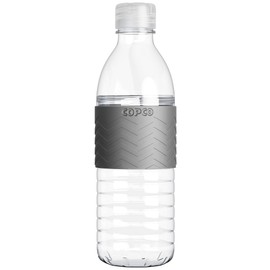 Copco Hydra Water Bottle with Spill-Resistant Lid, 16.9 oz - Reusable Tritan Non-Slip Sleeve, Twist-Open Body - BPA-Free, Leak-Proof, Durable & Portable for Gym, Office, School (Gray)