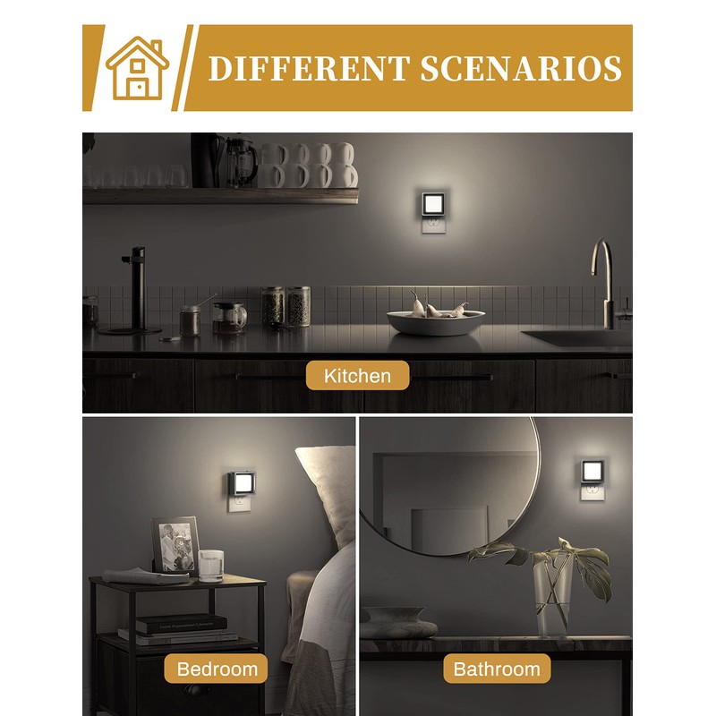 LED Night Light [2 Pack], Plug In Night Light with
