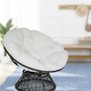 B Baosity Deluxe Egg Chair Cushion for Comfort, White, as