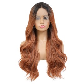 Water Wave Lace Front Wigs for Black Women 13x4x1 T Part 26 Inch Body Wave Lace Front Wigs Synthetic Natural Hairline Heat Resistant Glueless Middle Part Lace Wigs