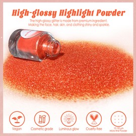 Boko Highlighter Powder Spray, Cosmetic Body Shimmer Spray High Gloss Diamond Highlight Glitter Powder Makeup Sparkle Glitter Hairspray Christmas Rave Accessories for Women Face Paint Hair Clothes