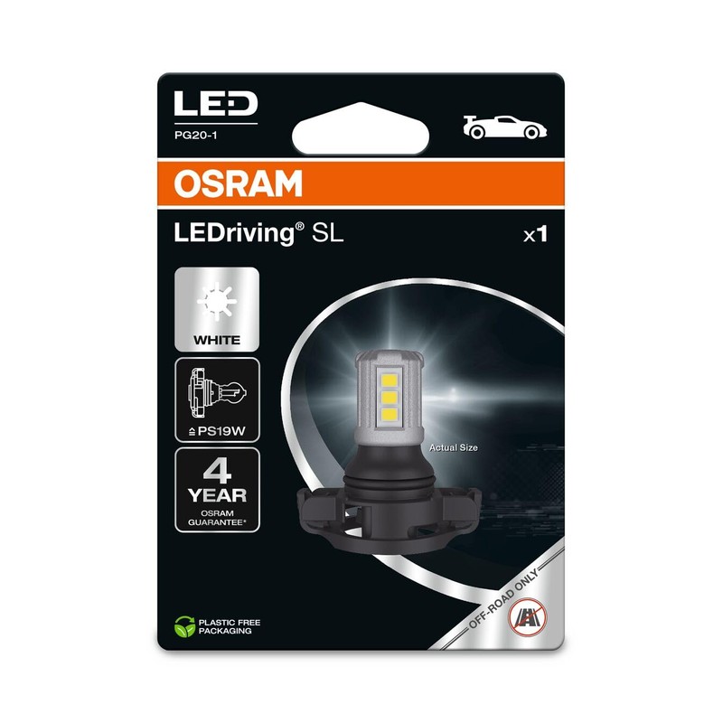 OSRAM LEDriving SL, ≜ PS19W, White 6000K, LED Retrofit, offroad