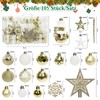 Pack of 105 Premium Christmas Baubles Plastic Gold White with