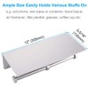 Double Toilet Paper Holder with Shelf Brushed Nickel, APLusee SUS