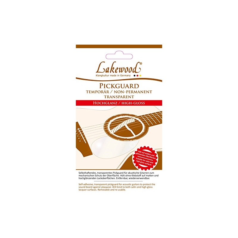 Lakewood Scratch Plate/Pick Guard – Transparent/Glossy – Removable and Reusable