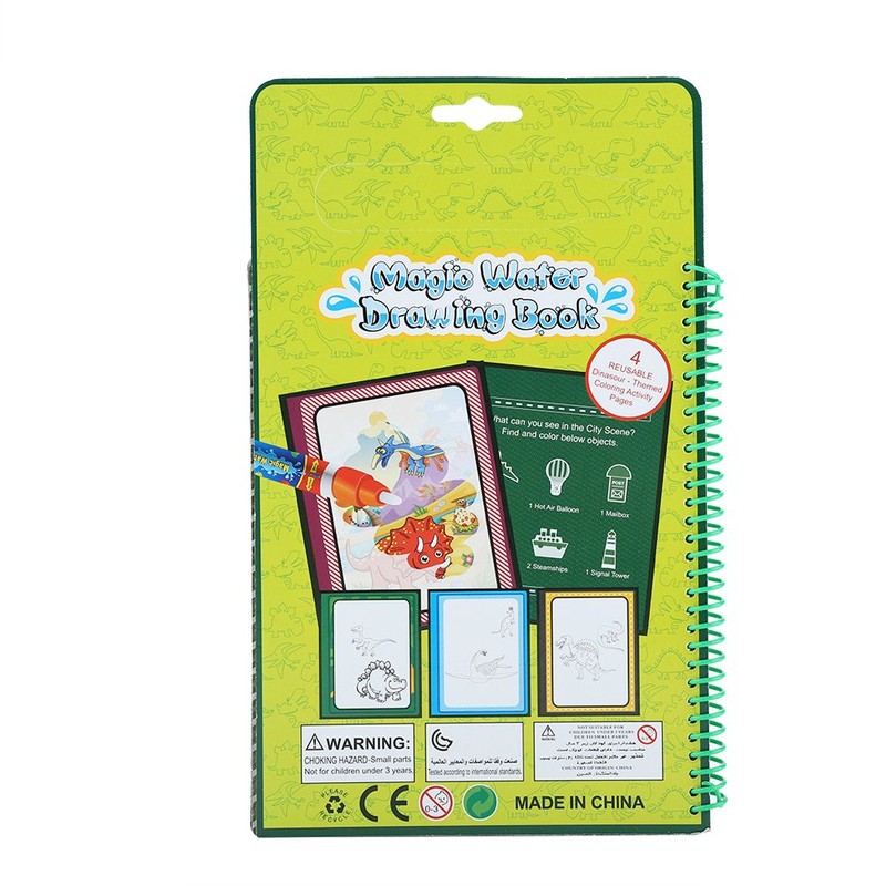 Water Colouring Book, Reusable Colour with Water Activity Book with