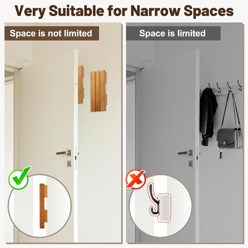 Wood Wall Mounted Clothes Drying Rack, Small Spaces Foldable Clothes