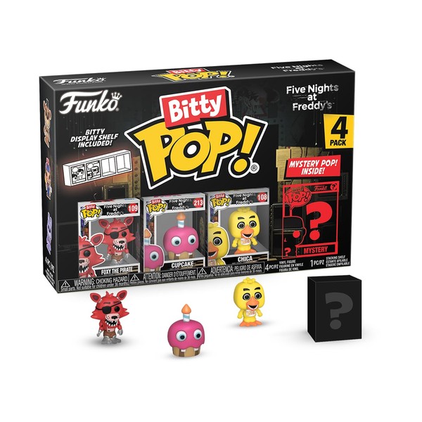 Funko Bitty POP! Five Nights At Freddy's (FNAF) and A Surprise Mystery Mini Figure - 0.9 Inch (2.2 Cm) Collectable - Stackable Display Shelf Included - Gift Idea - Party Bags Stocking