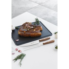 ARCOS Serie Nordika - Set of 2 barbaque tools (Barbaque knife + Carving fork) - Stainless Steel NITRUM - Handle of wood Ovengkol 100% natural FSC - Packaging 100% recycled